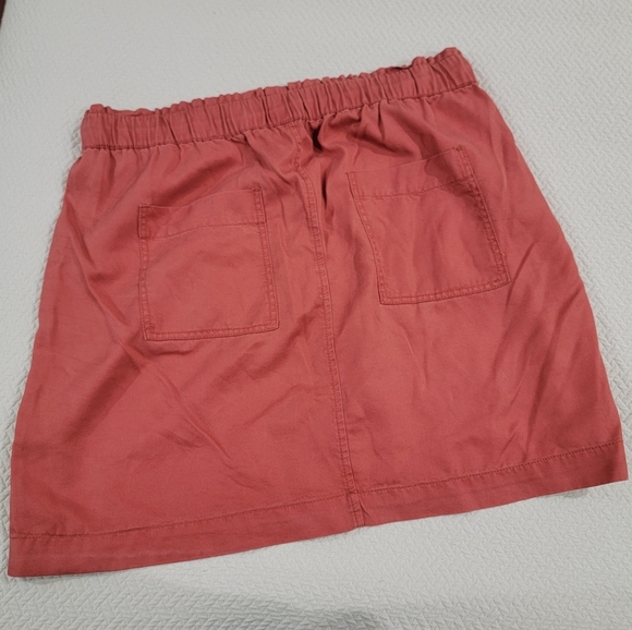 LOFT Rust-Coral Red Drawstring Skirt Size Large Casual Summer - Picture 2 of 10